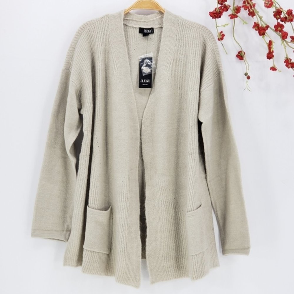 NEW a.n.a. Open Front Pocket Cardigan in Oatmeal